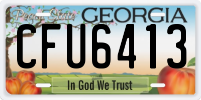 GA license plate CFU6413