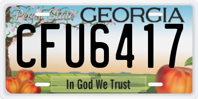 GA license plate CFU6417