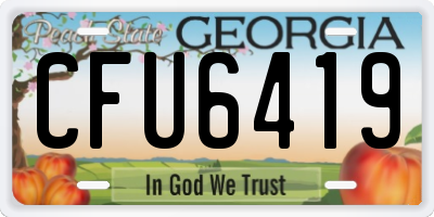 GA license plate CFU6419