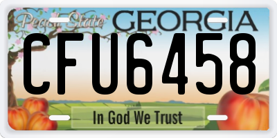 GA license plate CFU6458