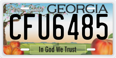 GA license plate CFU6485