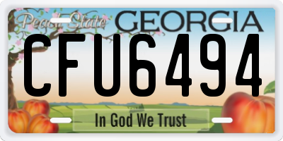 GA license plate CFU6494