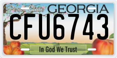 GA license plate CFU6743