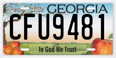 GA license plate CFU9481