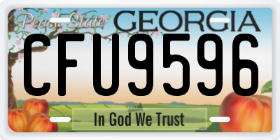 GA license plate CFU9596