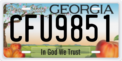 GA license plate CFU9851