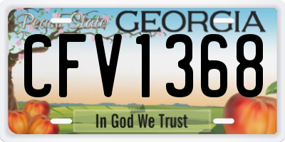 GA license plate CFV1368
