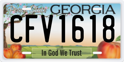 GA license plate CFV1618