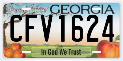 GA license plate CFV1624