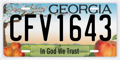 GA license plate CFV1643