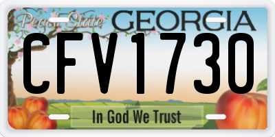 GA license plate CFV1730