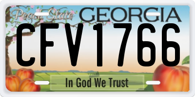 GA license plate CFV1766