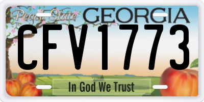 GA license plate CFV1773
