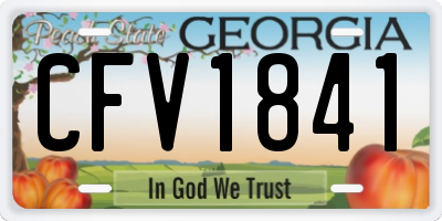 GA license plate CFV1841