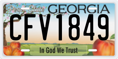 GA license plate CFV1849