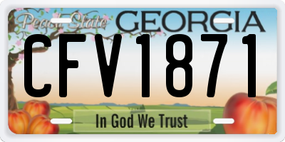 GA license plate CFV1871