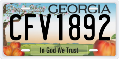 GA license plate CFV1892
