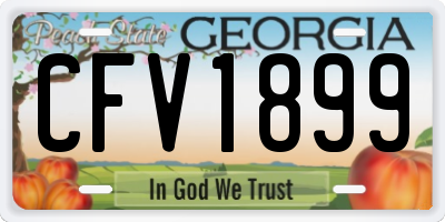 GA license plate CFV1899