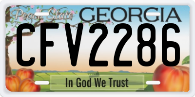 GA license plate CFV2286