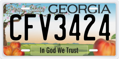 GA license plate CFV3424