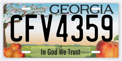GA license plate CFV4359