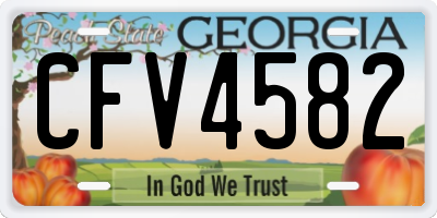 GA license plate CFV4582