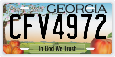 GA license plate CFV4972