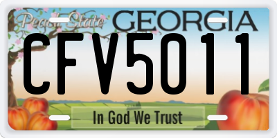 GA license plate CFV5011