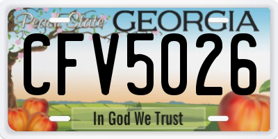 GA license plate CFV5026