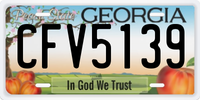 GA license plate CFV5139