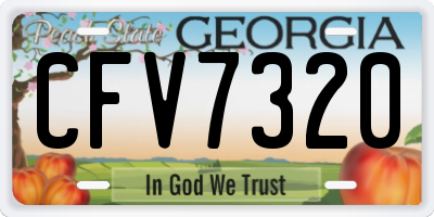 GA license plate CFV7320