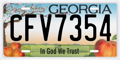 GA license plate CFV7354