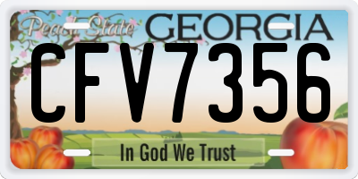 GA license plate CFV7356