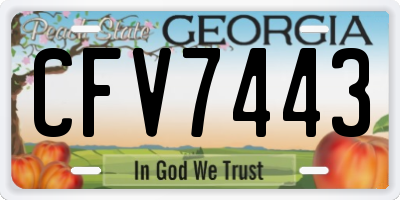 GA license plate CFV7443