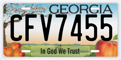 GA license plate CFV7455