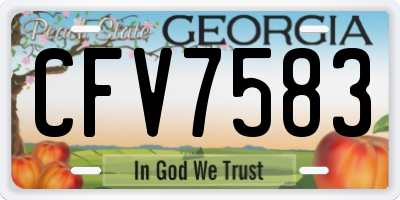 GA license plate CFV7583