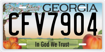 GA license plate CFV7904