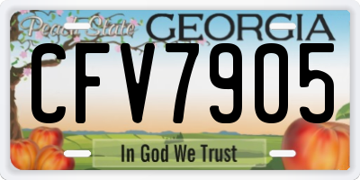 GA license plate CFV7905