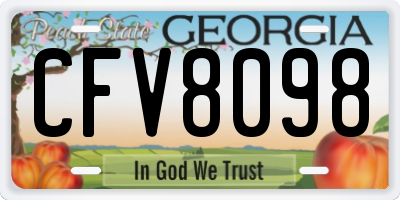 GA license plate CFV8098