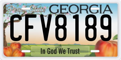 GA license plate CFV8189
