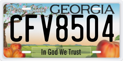 GA license plate CFV8504