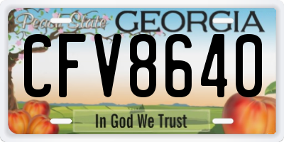 GA license plate CFV8640