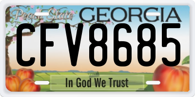GA license plate CFV8685