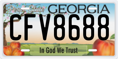 GA license plate CFV8688