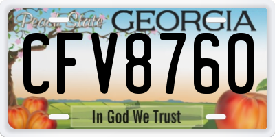 GA license plate CFV8760