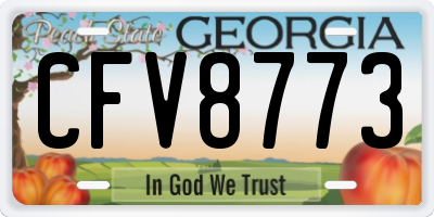 GA license plate CFV8773