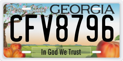 GA license plate CFV8796