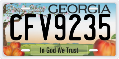 GA license plate CFV9235