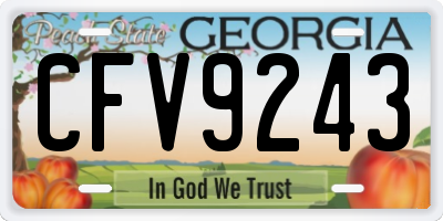 GA license plate CFV9243