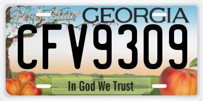 GA license plate CFV9309